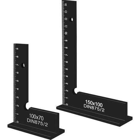 2 Pièces Equerre Menuisier, Équerre de Charpentier Aluminium 100 x 70mm et 150 x 100mm pour Menuiserie,Mrécision (1/5)