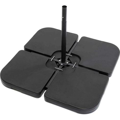Lot de 4 Supports de Poids pour Parasol en Plastique résistant aux intempéries pour l'extérieur à remplir avec du Sable ou de l'eau de Base, adaptés pour parasols avec Base en Croix (1/5)