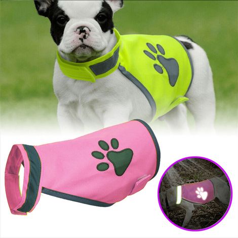 Chaleco de seguridad para perros de alta visibilidad, talla S, rosa fluorescente – Chaleco con elementos reflectantes para una mejor visibilidad en la oscuridad – Ajustable y fácil de cuidar gracias a (1/4)