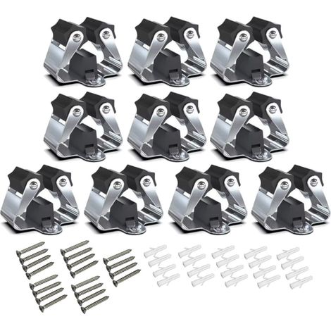 Trade-Shop Besenhalterung Wand (10er Set), Gerätehalter, Edelstahl Gartengerätehalter, Werkzeughalter Wand für Garten, Garage, Küche, innen und außen