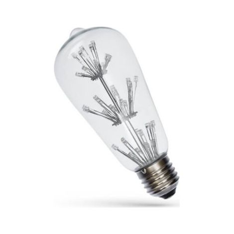 2 PZ Lampade Led E27 RGB 3W 45 Led F3 Cambi Colori Automatico Cromoterapia Diametro 64mm Altezza 143mm