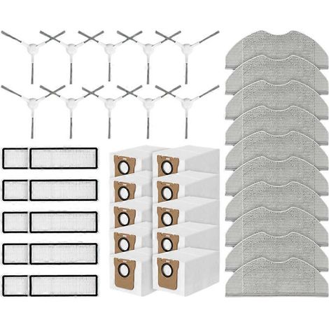Zubehör und Ersatzteile für den Xiaomi H40 / OV51 Saugroboter: Set bestehend aus einer Seitenbürste, einem HEPA-Filter, einem Staubbeutel und einem Wischmopp. (1/5)