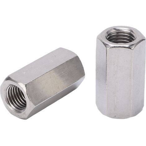 Écrous raccord hexagonaux M16 inoxydable, lot de 2, anti-corrosion, résistants à la rouille, connecteurs filetés pour fixation robuste. (1/5)