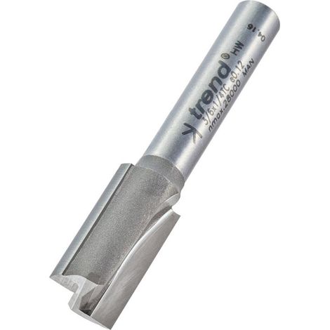 Trend 3/6 x 1/4 Inch Tungsten Carbide Two-Flute Router Cutter Bit, 10.0mm x 19mm Shank