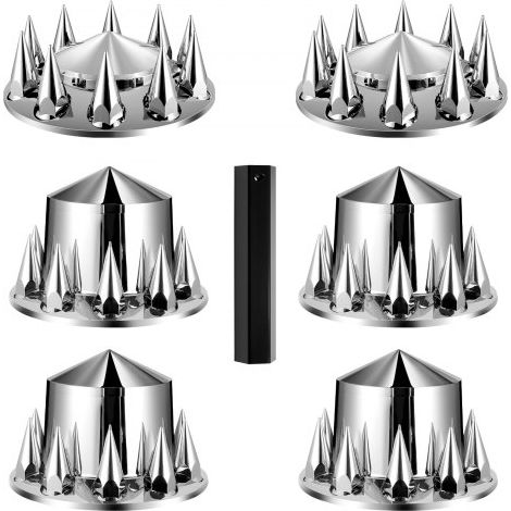 Cache Moyeu 2PCs Avant et 4Pcs Arrière Capuchon de Moyeu Pointu (1/5)