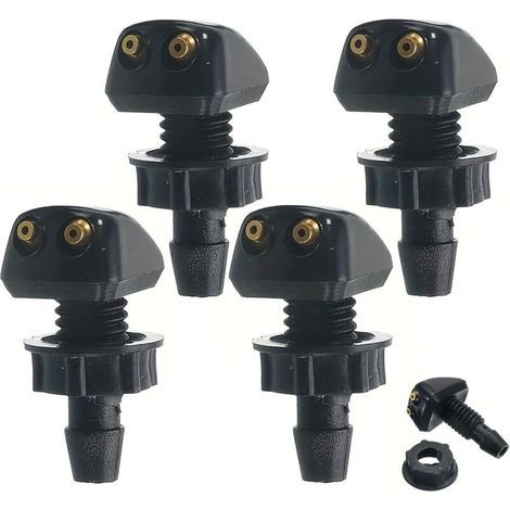 4PCS Universal Windshield Washer Nozzle - Windshield Washer Pump - Plastic Tip Compatible with Most Car Models