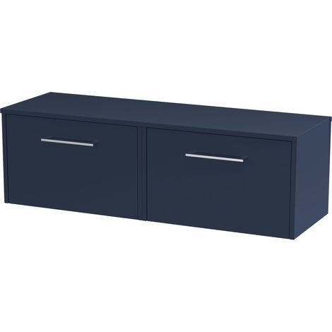 Winshill Contemporary 2 Drawer Wall Hung Vanity Unit with Worktop, 1200mm