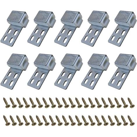10 clips métalliques pour ressorts de canapé avec vis pour la réparation de chaises, canapés et lits (argenté) (1/5)