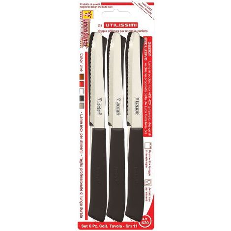 COLTELLI DA TAVOLA 'UTILISSIMI' lama mm 110 - manico nero