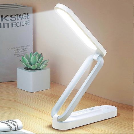 Faltbare LED-Schreibtischlampe, wiederaufladbar über USB und kabellos, mit in 3 Stufen einstellbarer Lichtintensität, ideal für Zuhause, Büro oder Schlafzimmer. (1/5)