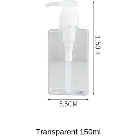 (Transparent 150 ml - 1 pièce) 3368 Flacon de voyage pour savon pour les mains, savon pour le corps, shampoing, flacon portable, créatif et petit, vide, grande capacité, flacon à pression, lotion (1/5)