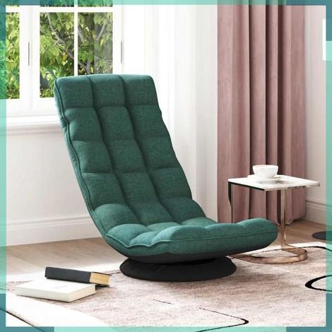 Fauteuil de sol pivotant - 4019729 - Vert foncé - Tissu 100% polyester - Convertible 110x51x55 cm (1/5)