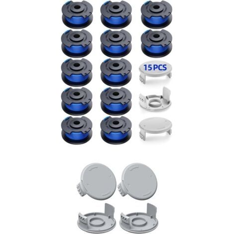 12 bobines AC14RL3A et 7 Capuchons pour Ryobi One+ 18V/24V/40V, Fil Ø1,65mm 3,4m, couvercles de Rechange pour Coupe-Bordure