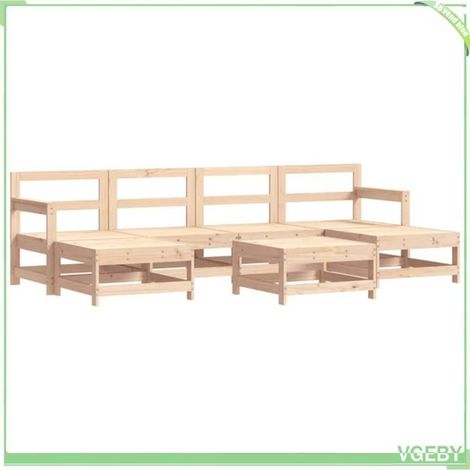 Salon de jardin 7 pcs - FAFEICY - Design à lattes - Bois de pin massif - Modulaire - 66x62x70,5 cm (1/5)