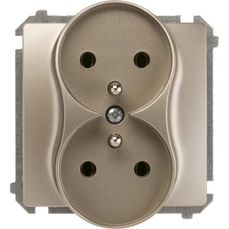 Prise double Simon Basic avec/sans 16 A IP20 satinée BMGZ2M.01/29