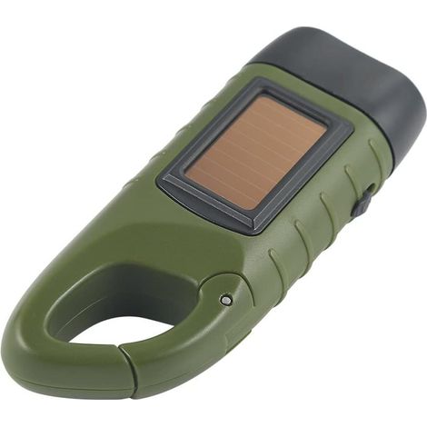 Lampe Torche - Solaire Et À Manivelle - Avec Mousqueton - Pour Camping Randonnée Escalade - 1 Unité (1/5)