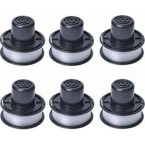 A6226 Trimmerfadenspulen, kompatibel mit Black & Decker Auftipp GL250 / GL310 / GL360 / GL360SB automatischen Rasentrimmern, mit 6 m Faden, 6er-Packung