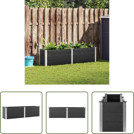 Hochbeet -  Garten-Hochbeet 200x50x54 cm WPC Grau (1/5)