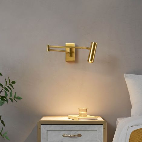 Applique avec liseuse orientable couleur laiton - Rimio (1/5)