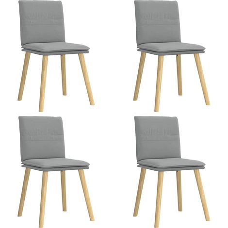 Lot de 4 Chaises à manger,Chaise de cuisine gris clair tissu CFW38600 (1/5)