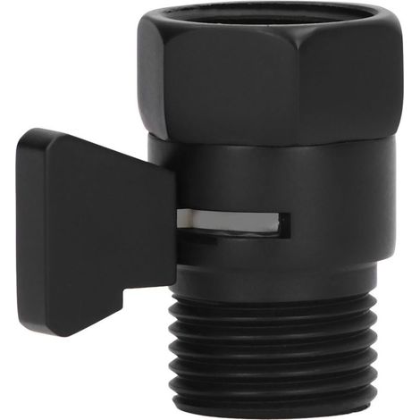 G1 / 2 Arrêt Valve Contrôle en laiton Contrôle de la tête de douche noire pour salle de bain domestique (1/5)