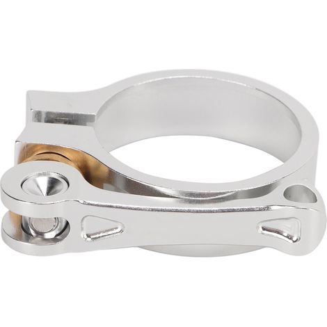Collier de serrage de tige de selle de vélo 41 mm en alliage d'aluminium usiné CNC, à dégagement rapide, pour vélos pliants, argent (1/5)