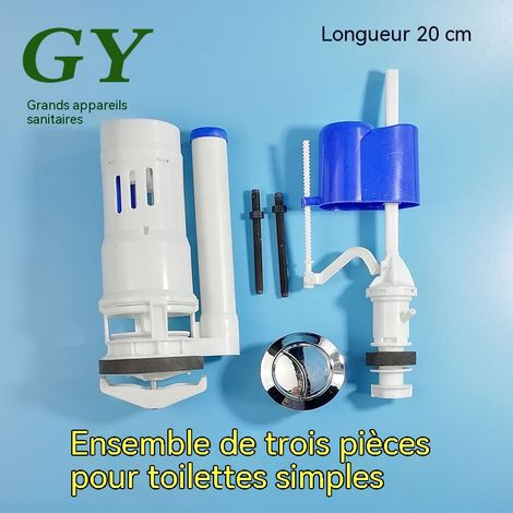 Kit simple de valve d’arrivée d’eau pour toilette – Longueur 20 cm – Installation facile – Universel et économique