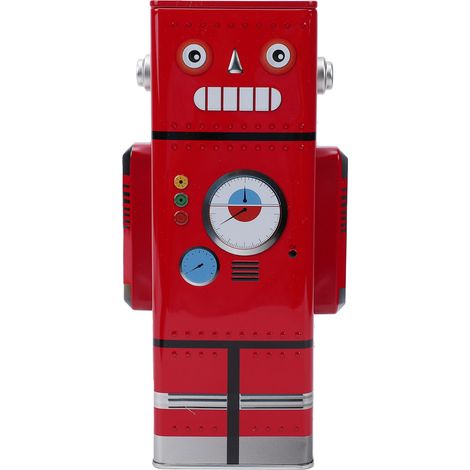 Tirelire Robot rétro Vintage en étain, tirelire décorative mignonne pour chambre d'enfant, ornement de bureau rouge (1/5)