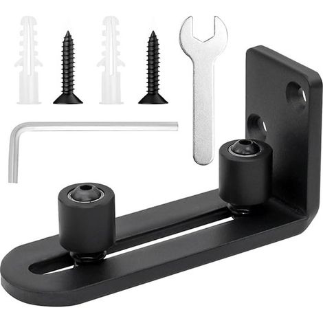 Riel para puerta corredera, Riel ajustable, Riel ajustable con tornillos de expansión, Adecuado para paredes de puertas correderas de madera (1/5)