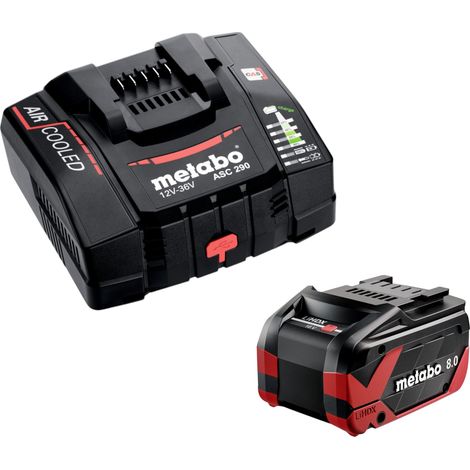 Metabo Basis Set 1x LiHDX Akkupack 18 V 8,0 Ah Akku ( 624975000 ) + ASC 290 Ladegerät ( 627370000 )