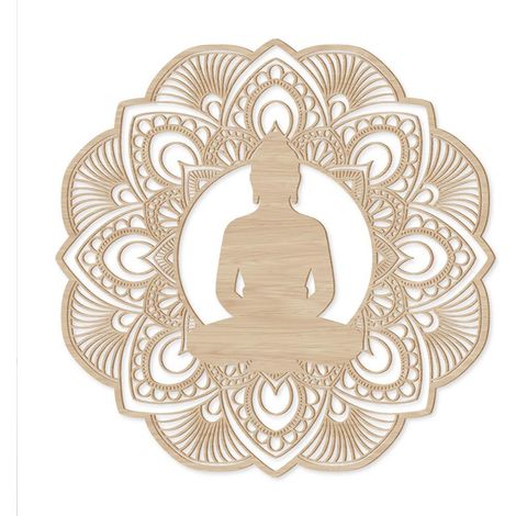 Décoration murale Bouddha mandala en bois 50 cm (1/3)