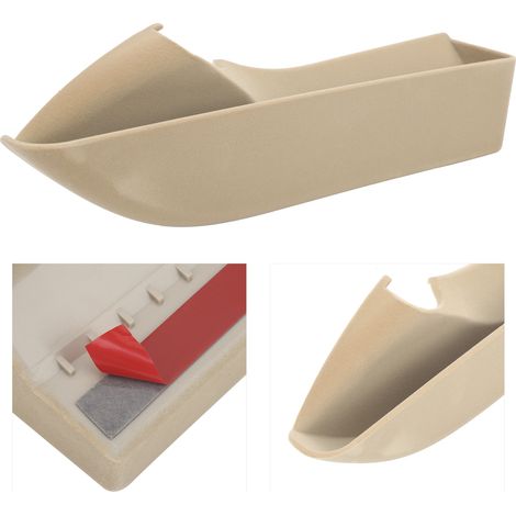 Boîte de rangement latérale pour console centrale, organiseur d'accoudoir, similicuir beige, compatible Porsche Cayenne 2018-2020 (1/5)