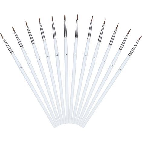 Ensemble de 12 pinceaux de peinture blancs multifonctionnels extra-fins, stylo à ligne de coupe pour peinture à l'huile numérique, grand format (1/5)