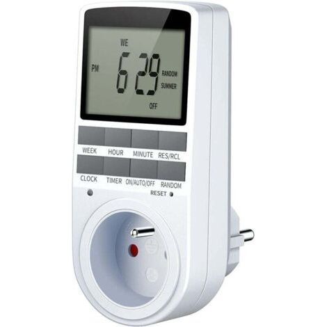 Prise Programmable, Programmateur Prise Électrique et Digitale, Minuterie Prise Numérique avec Grand LCD écran, 10 Programmes Journaliers Hebdomadaires avec Mode Aléatoire Antivol, Maxi 36 (1/4)