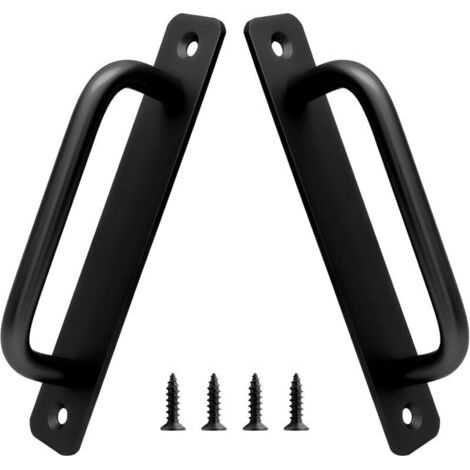 Lot de 2 poignées de porte coulissante en alliage d'aluminium, trou central de 128 mm, pour cuisine, armoire, salle de bain, placard, longueur 15 cm (noir)