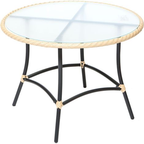 Ravenna Tisch 150x85cm natur Aluminium/Kunststoffgeflecht