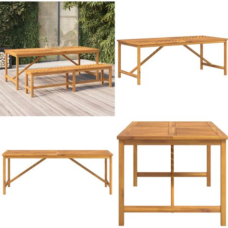 Garten-Esstisch 200x90x74 cm Massivholz Akazie - Gartenstuhl - Holztisch - Esszimmertisch - Akazienholz - Gartenmöbel - Home & Living