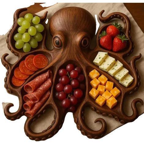 Vassoio da portata per alimenti, vassoio da portata in legno, divisorio decorativo, tipo B, 26,5x25x3 cm (1/2)