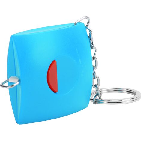 Mini ruban à mesurer rétractable automatiquement en PVC bleu, idéal pour la couture, les travaux manuels et le dessin. (1/5)