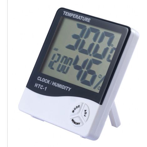 Termometro-igrometro digitale per interni con display LCD e allarme temperatura. (1/5)