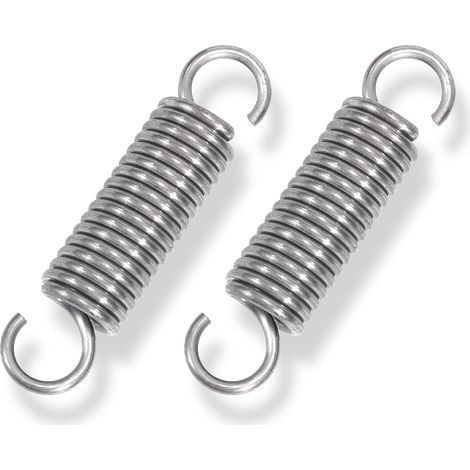 2 Pièces - Ressort De Traction - Ressort En Acier Inoxydable - Double Crochet Pour Fixation - Usage Extérieur Et Fitness - Argenté - 60x15mm (1/5)
