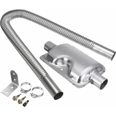 60 cm Edelstahl-Auspuffrohr für Rohölmotor-Lufterhitzer und 24 mm Schalldämpfer-Kit für Autoheizungszubehör (1/5)