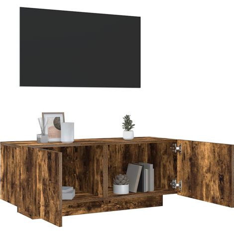 vidaXL TV Cabinet Smoked Oak 100x35x40 cm Engineered Wood (1/5)
