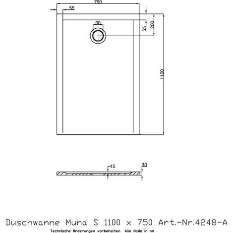 Receptor De Ducha Hoesch Muna S 1100X750X30Mm Blanco