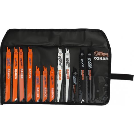 Set di lame per sega a gattuccio miste Legno e Metallo (12 pz) - BAHCO - 3940-MIX-SET-12P