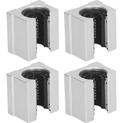 Satz mit 4 SBR16UU Aluminium-Linearführungen, offene Kugellagerführung für Linearführungen, Präzisionspads, kompatibel mit 16-mm-Schienen. (1/5)