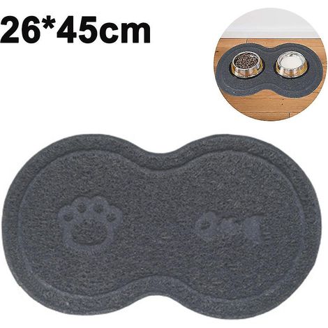 Set anti-dérapant pour bol de nourriture chaton, tapis de sol pour gamelle, protection sol, antidérapant, 2 pièces (1/5)
