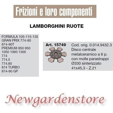 Disco central 41x45.3 15749 tractor LAMBORGHINI Formula Premium Turbo Gp Z21