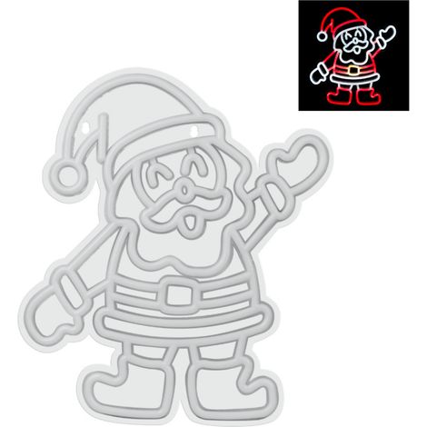 Applique neon LED Babbo Natale 40x43,5cm USB/batterie DPM (1/5)