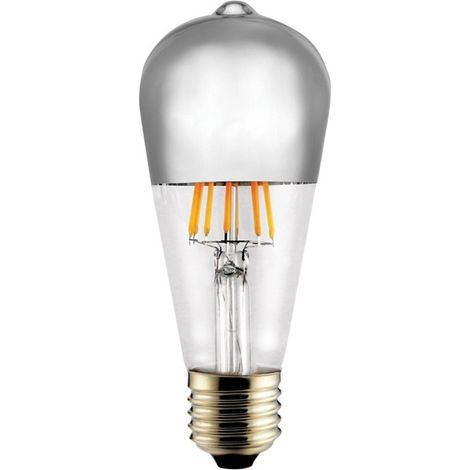 Lampadina LED E27 ST64 Mezzo Specchio Argento 8W